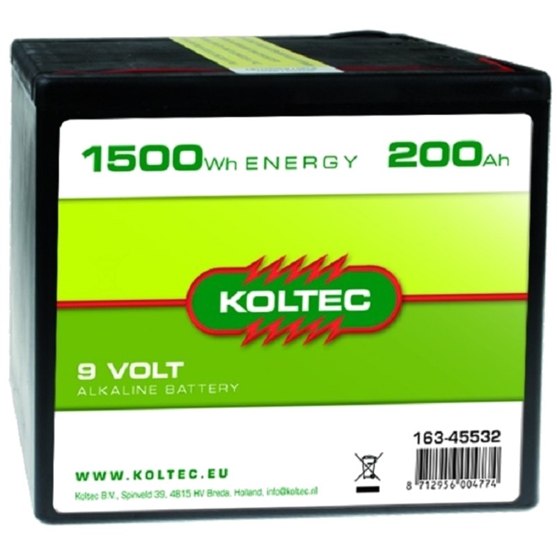 item het ergste Prestatie Batterij 9 Volt - 1500 Wh 200 Ah Alkaline Koltec